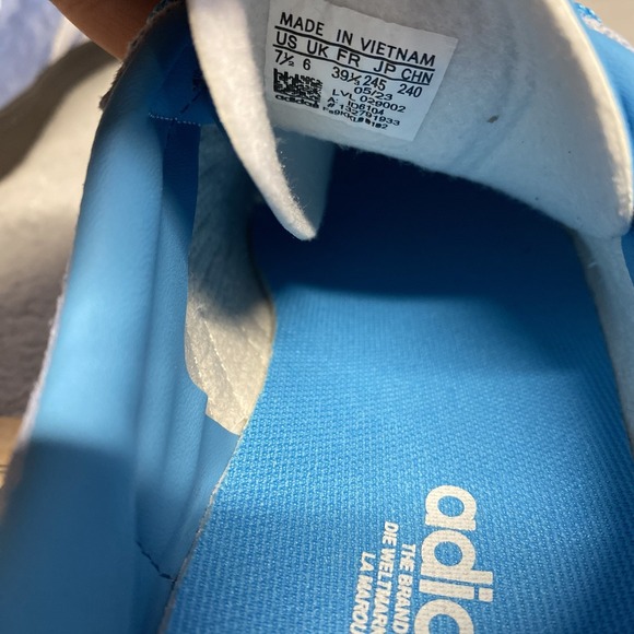 Adidas Gazelle Womens 7.5 Sky Blue Suede Casual Sneaker - Picture 11 of 11